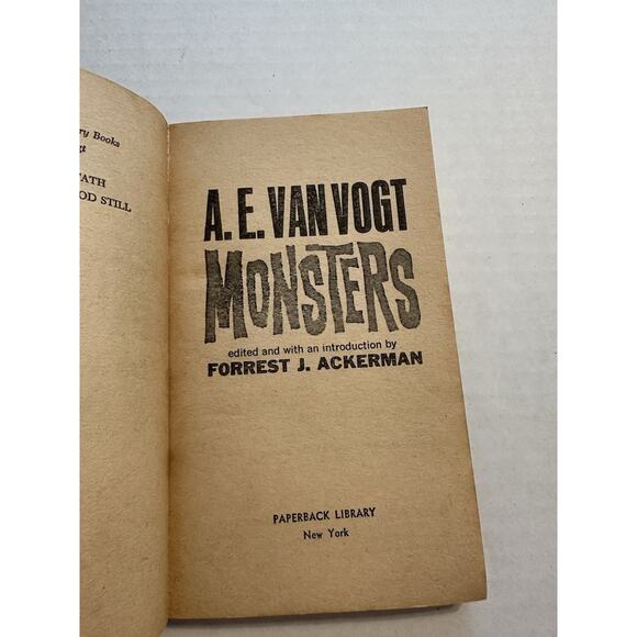 Science Fiction Monsters, A.E. Van Vogt pb/3rd print/1970/Paperback Library VTG - Picture 2 of 7